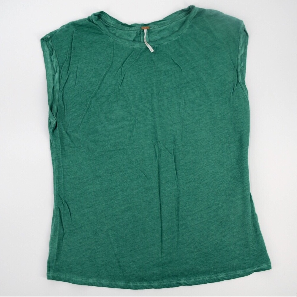 Free People Tie-Dyed Green Tee